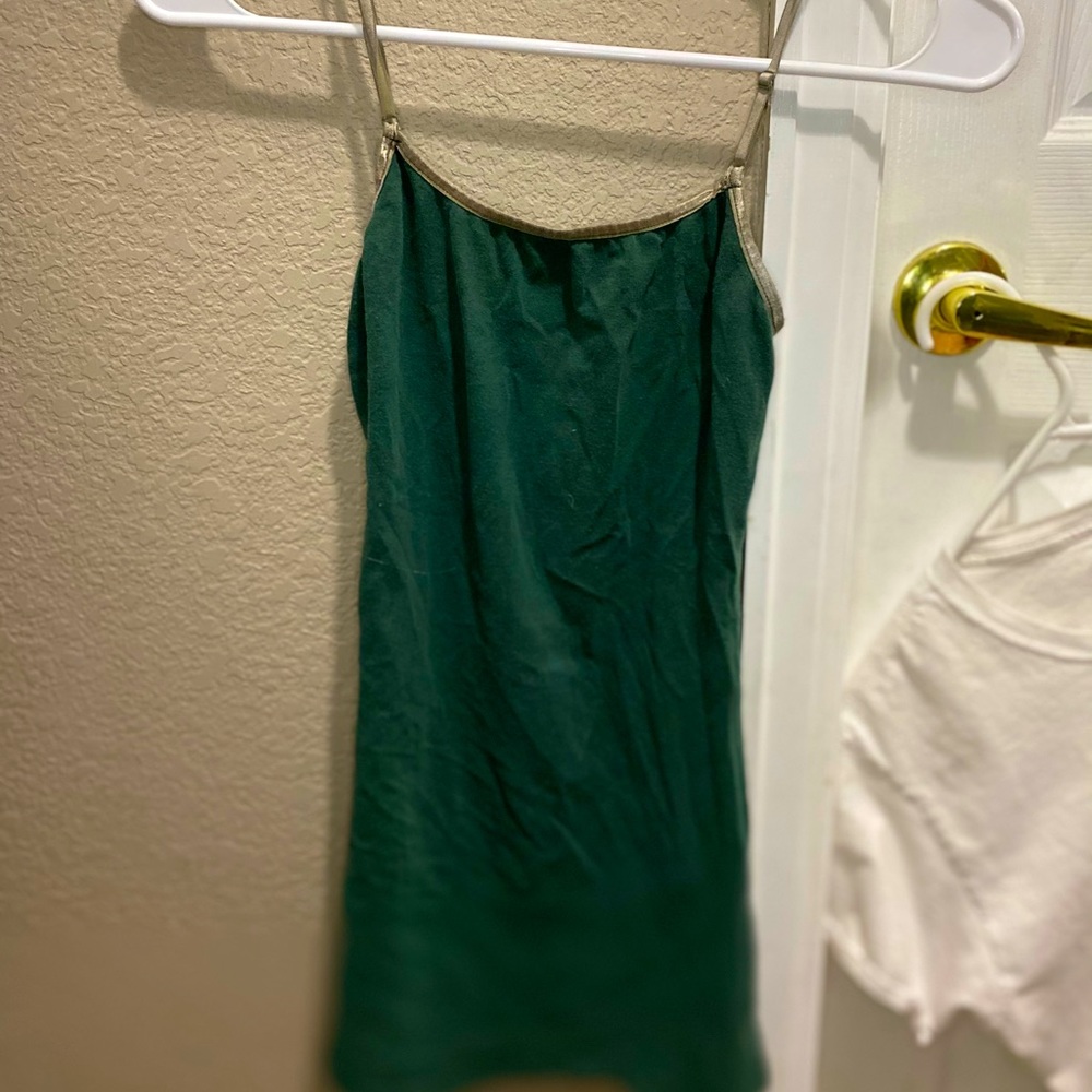 Long strap tank Forrest green